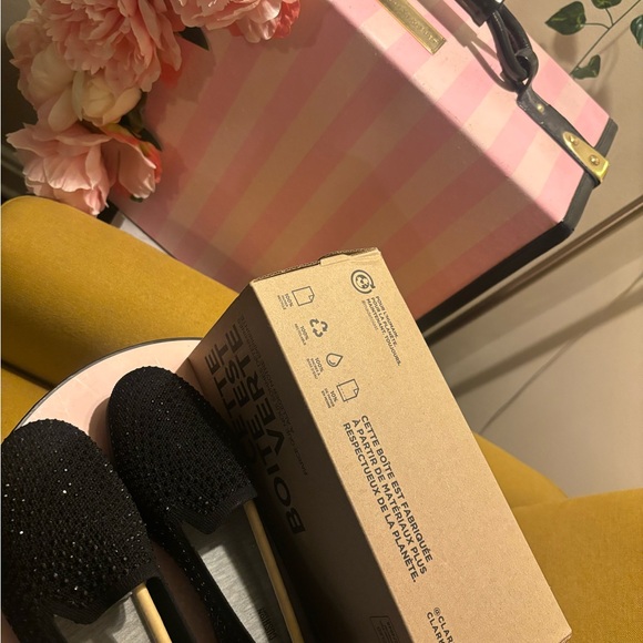 Cloudsteppers by Clarks Sparkling Black Flats - Picture 4 of 5